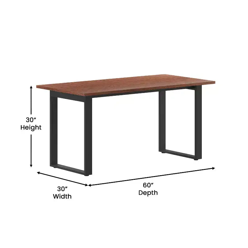 Table de salle à manger ou de jeu 60x30 avec plateau laminé double face et piètement en acier profilé en U ultra-robuste