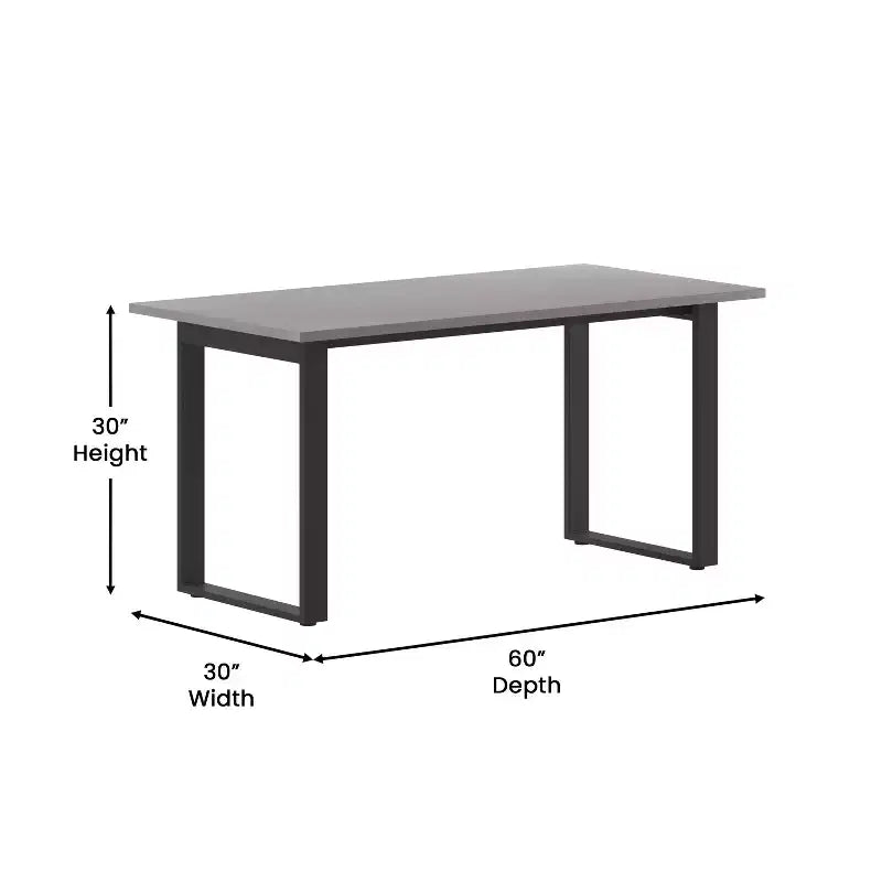 Table de salle à manger ou de jeu 60x30 avec plateau laminé double face et piètement en acier profilé en U ultra-robuste