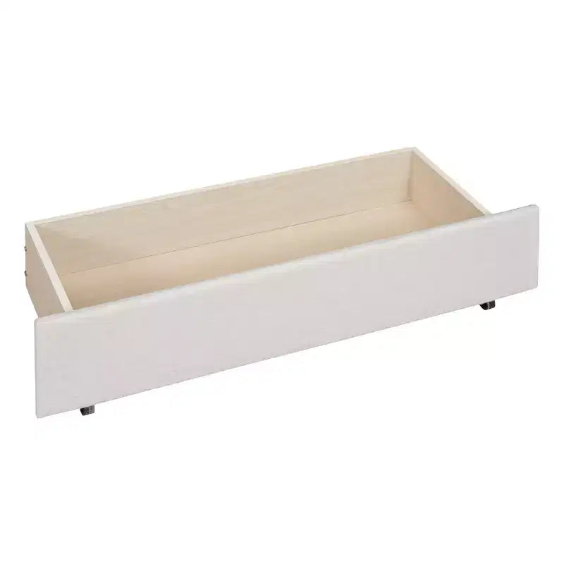 Cadre de lit plateforme en bois rembourré Queen/Full avec 2 tiroirs et 1 lit gigogne simple/simple XL