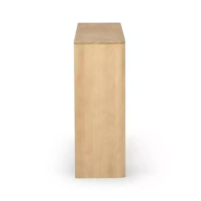 Console en bois massif de 56 po avec bord arrondi, table de canapé étroite pour entrée