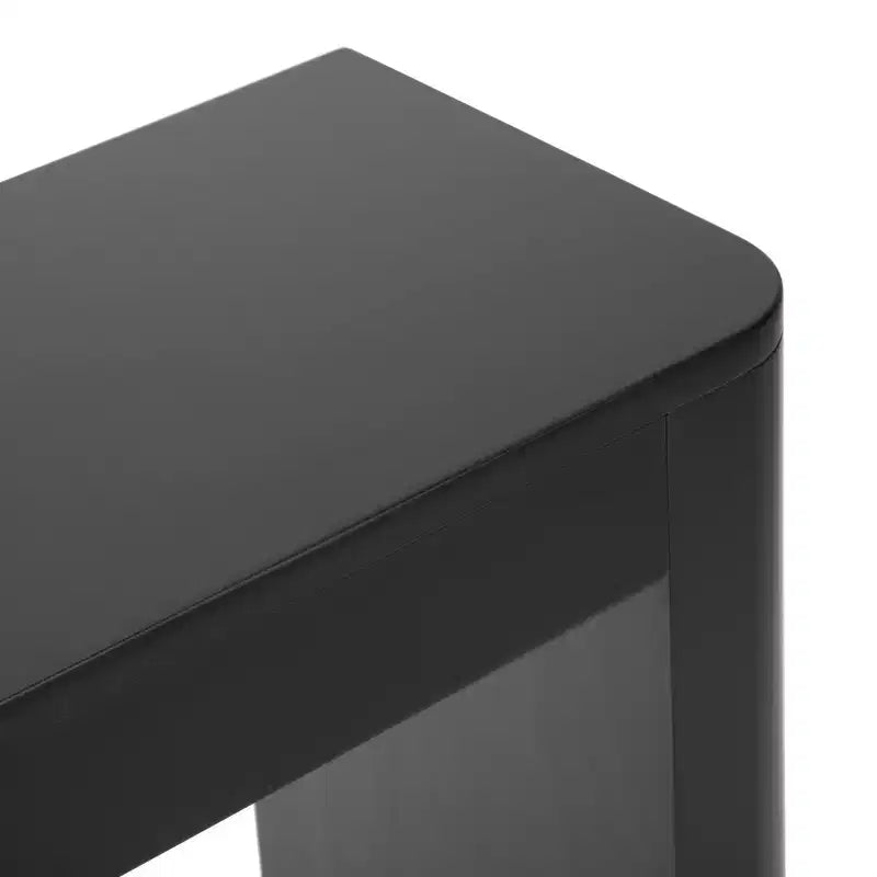 Console en bois massif de 56 po avec bord arrondi, table de canapé étroite pour entrée