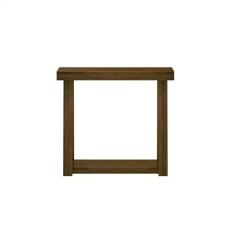 Console en bois massif de 36 po avec étagère de rangement, table de canapé de style rustique, table d'entrée étroite pour couloir