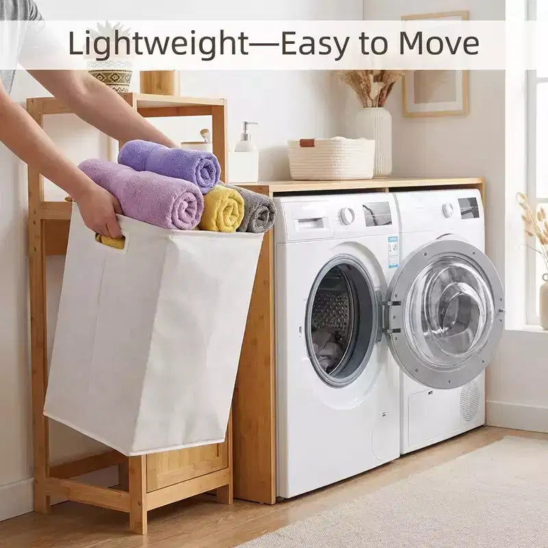Meuble à linge inclinable en bambou marron