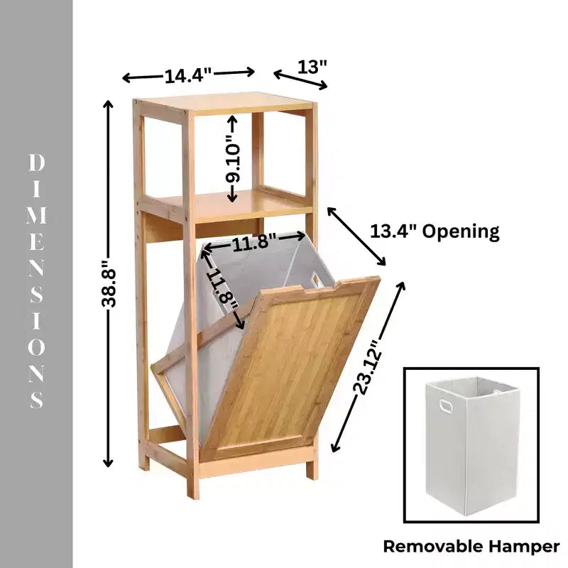 Meuble à linge inclinable en bambou marron