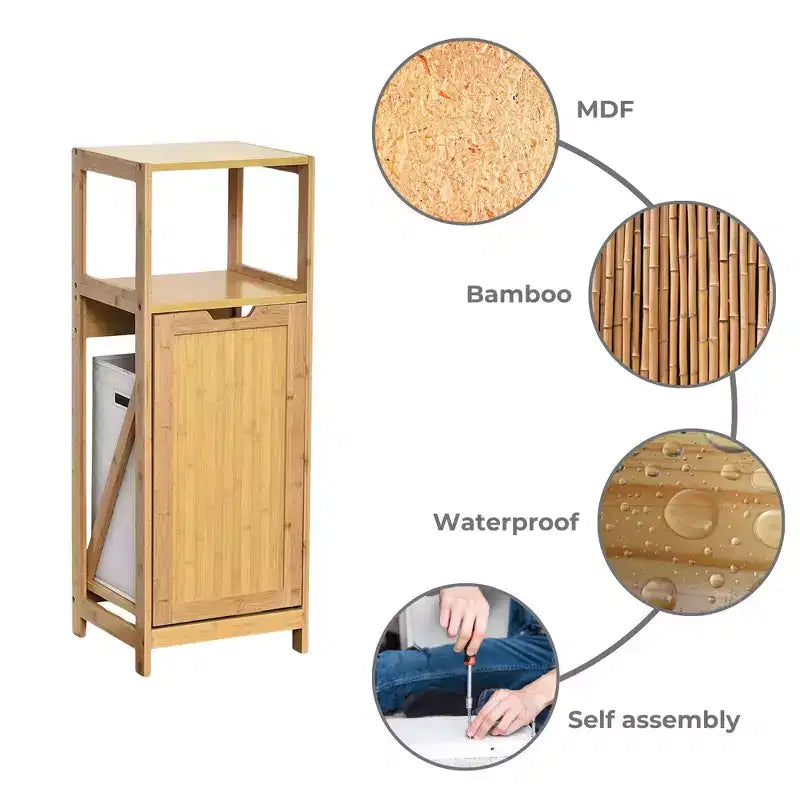 Meuble à linge inclinable en bambou marron
