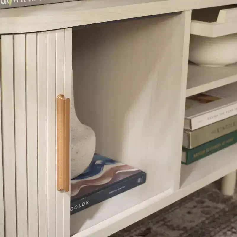 Meuble TV à 2 tambours et 1 porte vitrée