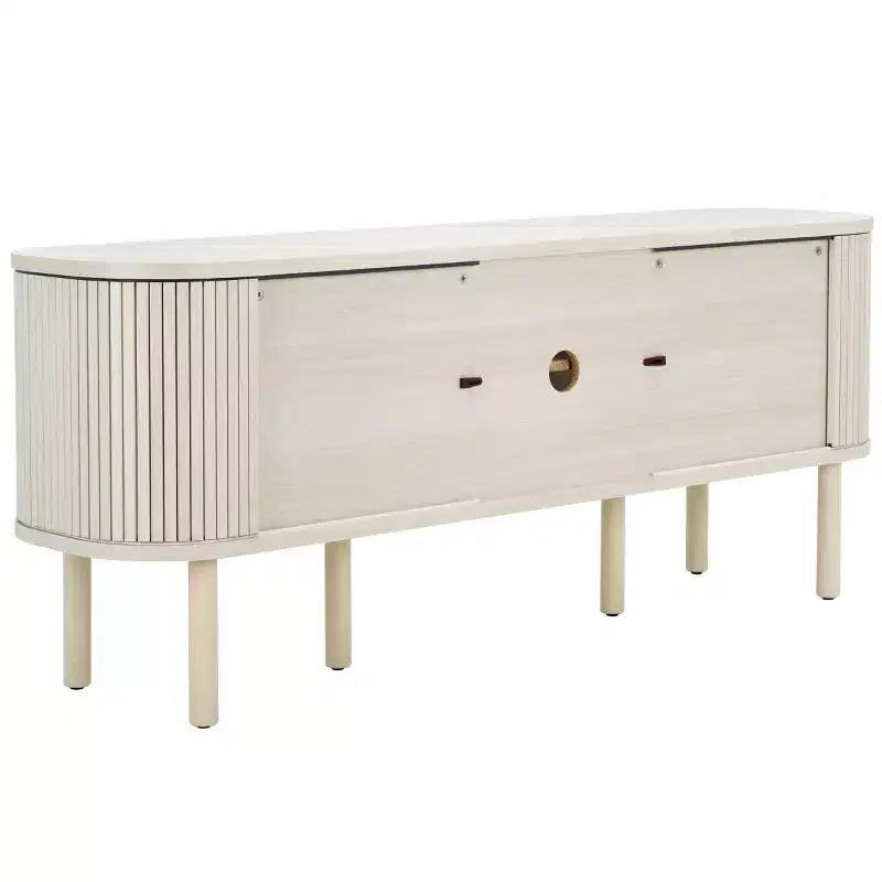 Meuble TV à 2 tambours et 1 porte vitrée