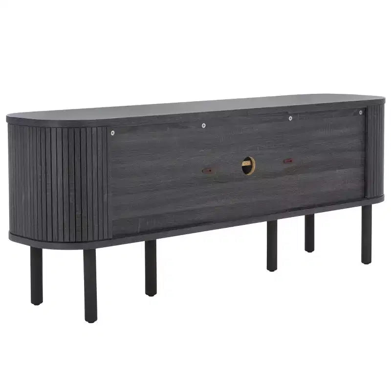 Meuble TV à 2 tambours et 1 porte vitrée