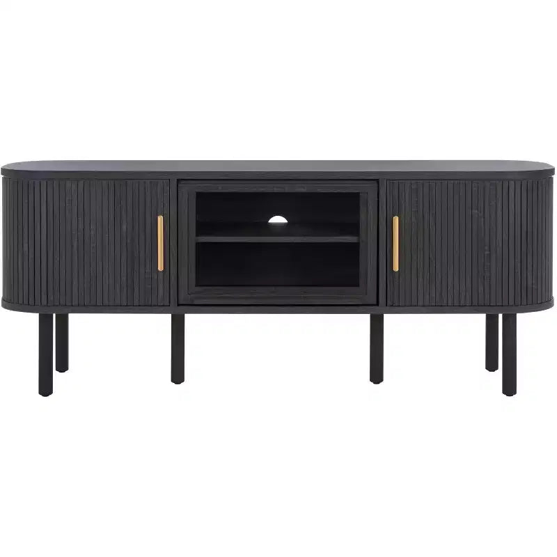 Meuble TV à 2 tambours et 1 porte vitrée
