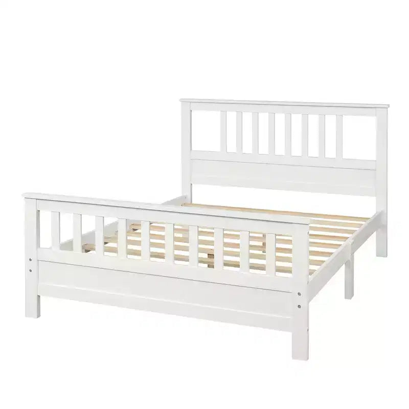 Cadre de lit plateforme en bois avec tête de lit – Lit double