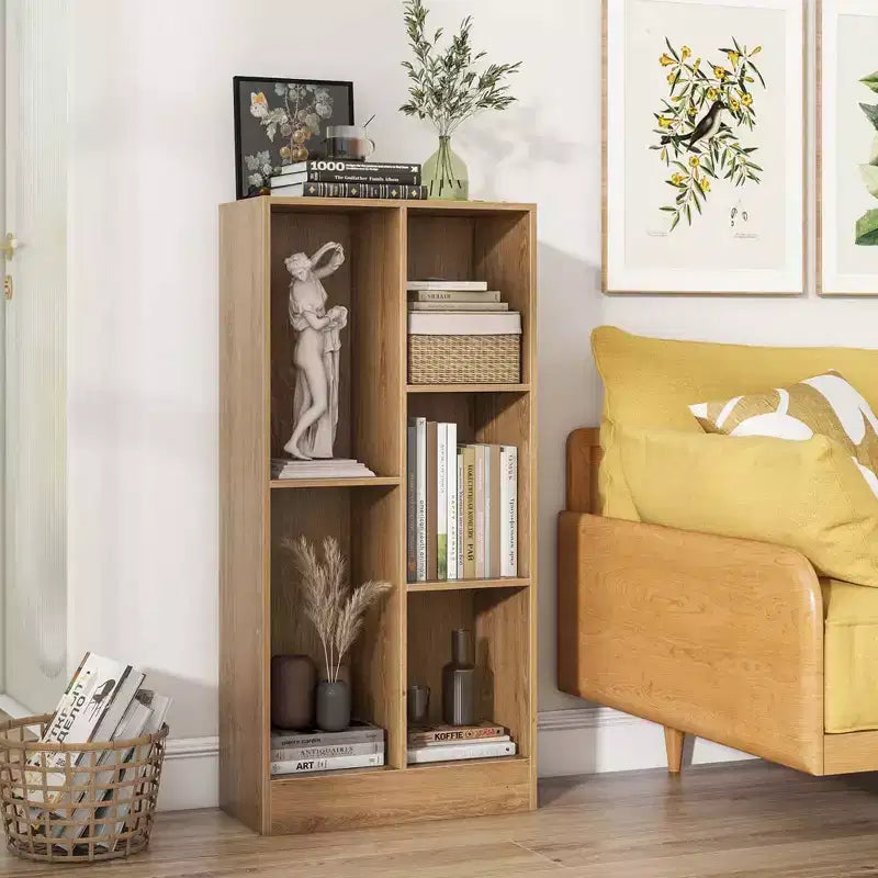 Bibliothèque 5 cubes pour enfants 104 cm Organiseur de rangement de jouets en bois blanc/naturel