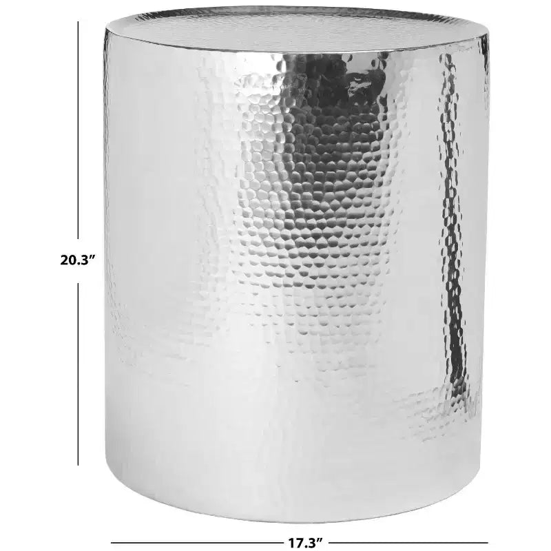 Table d'appoint en aluminium martelé