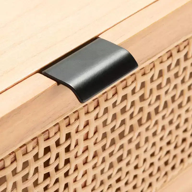 Console en rotin à 2 tiroirs
