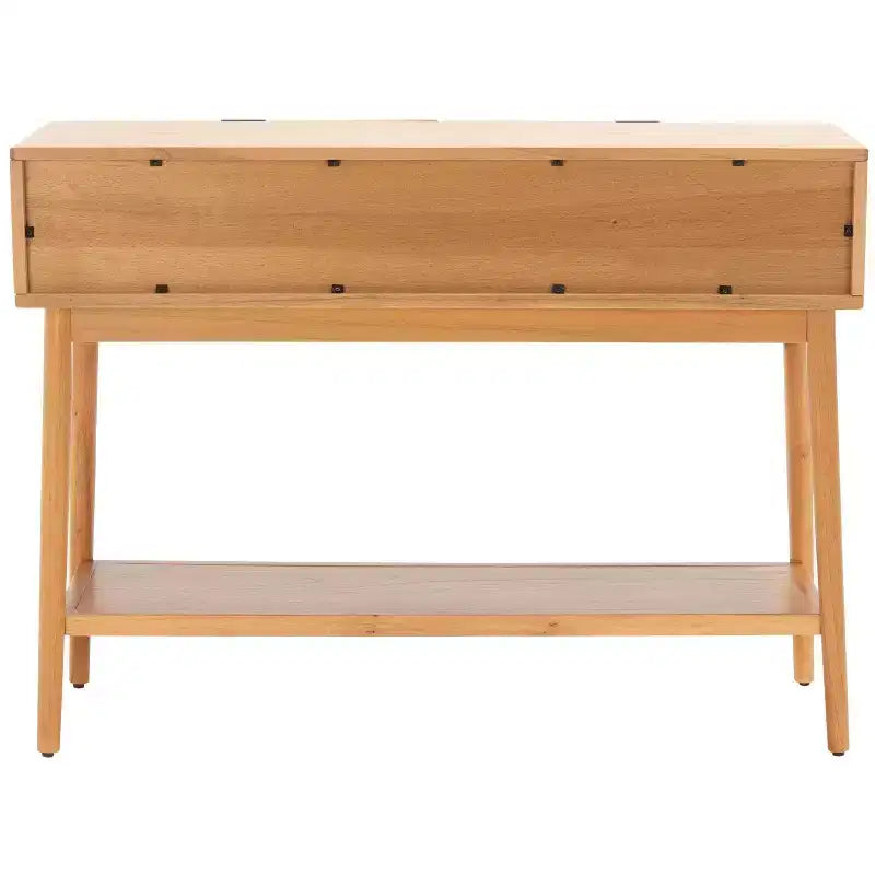 Console en rotin à 2 tiroirs
