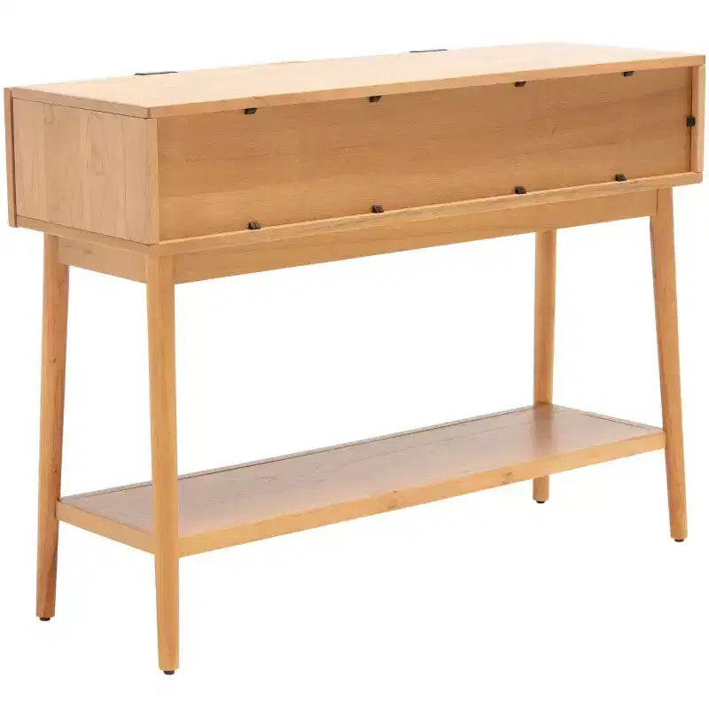 Console en rotin à 2 tiroirs