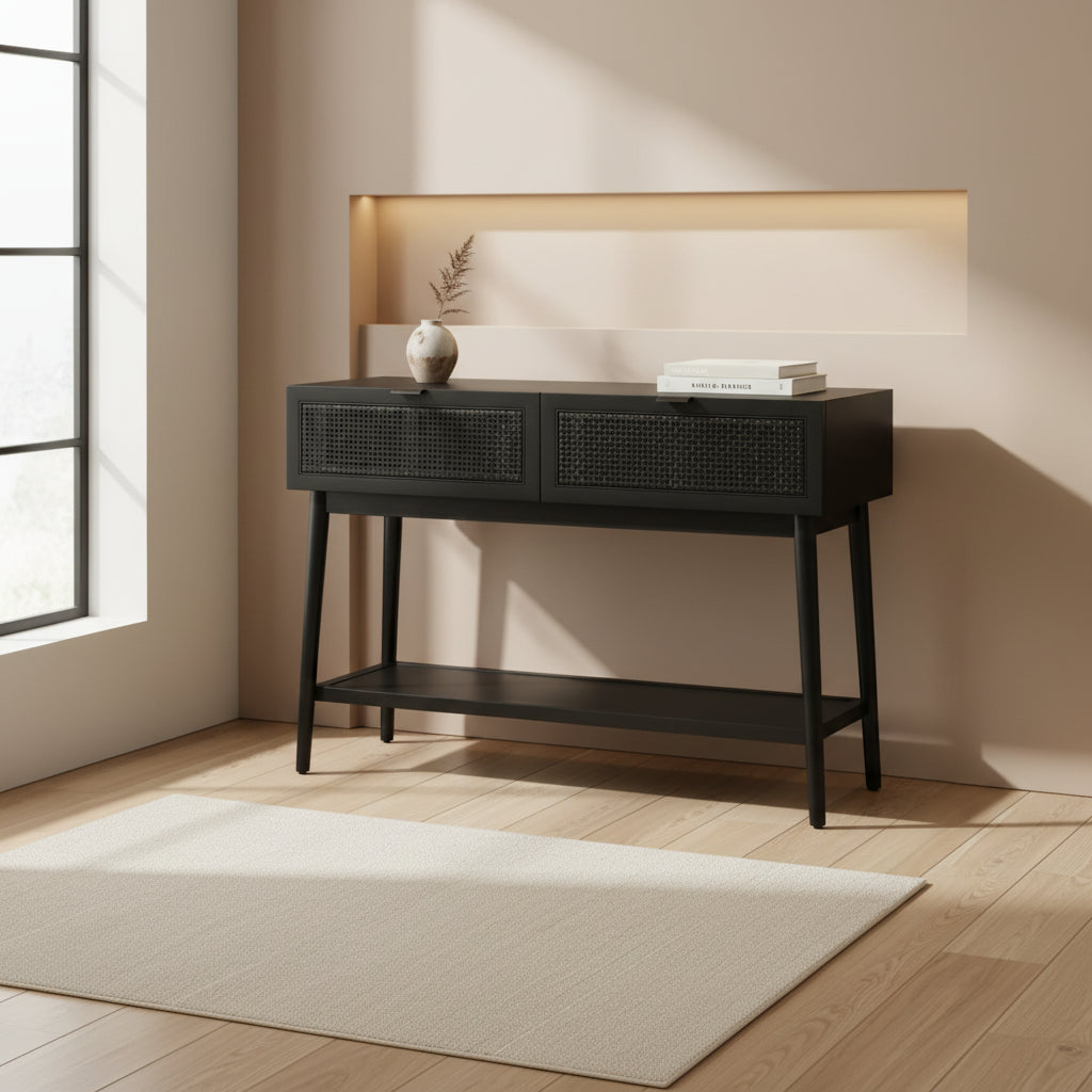 Baisley 2 Drawer Rattan Console - CNS5000 -Safavieh