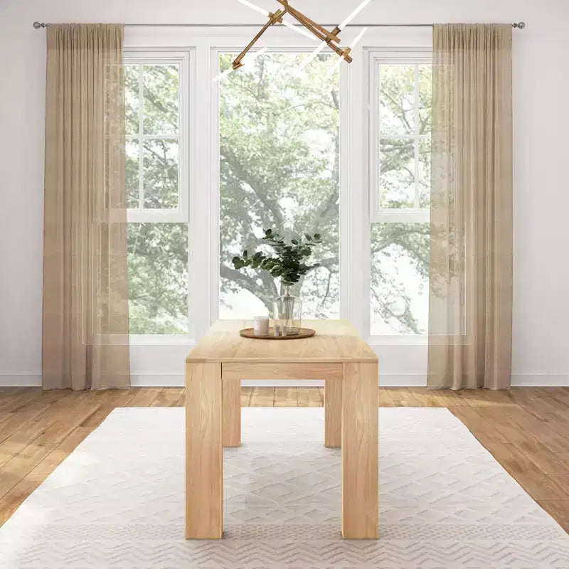 Table à manger rectangulaire moderne en bois massif 60" pour 4 à 6 personnes
