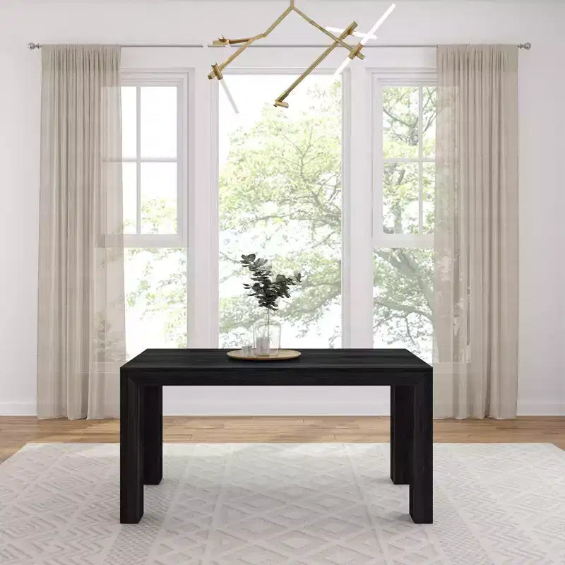 Table à manger rectangulaire moderne en bois massif 60" pour 4 à 6 personnes