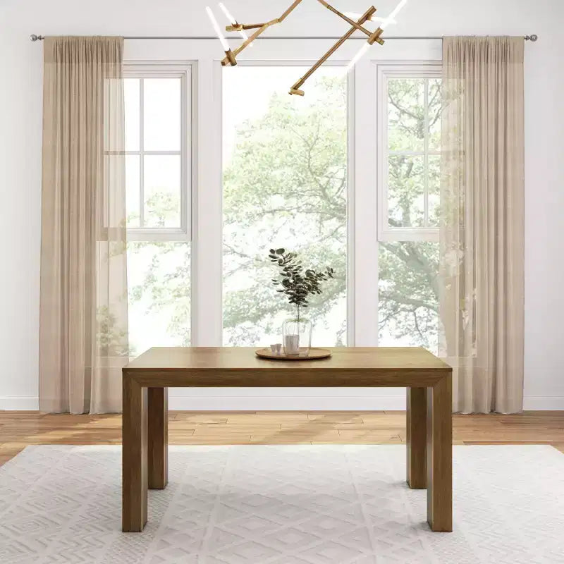 Table à manger rectangulaire moderne en bois massif 60" pour 4 à 6 personnes