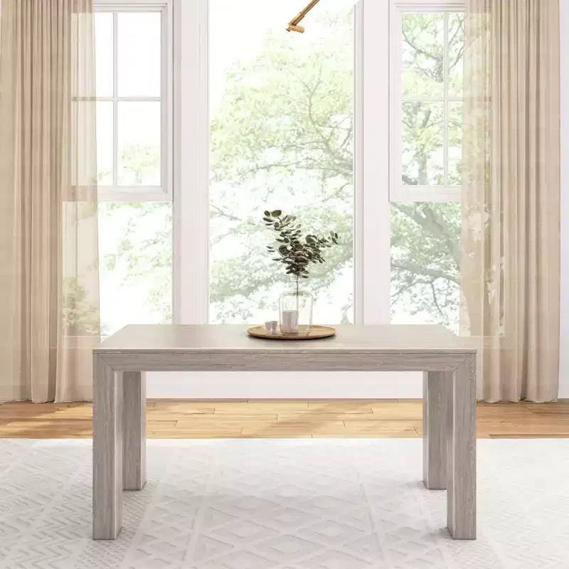 Table à manger rectangulaire moderne en bois massif 60" pour 4 à 6 personnes