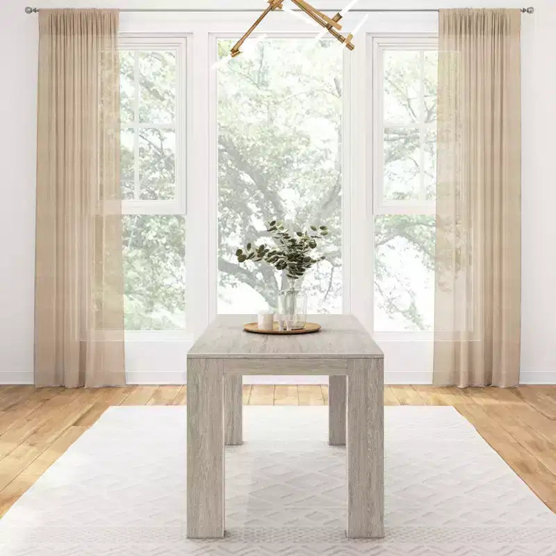 Table à manger rectangulaire moderne en bois massif 60" pour 4 à 6 personnes