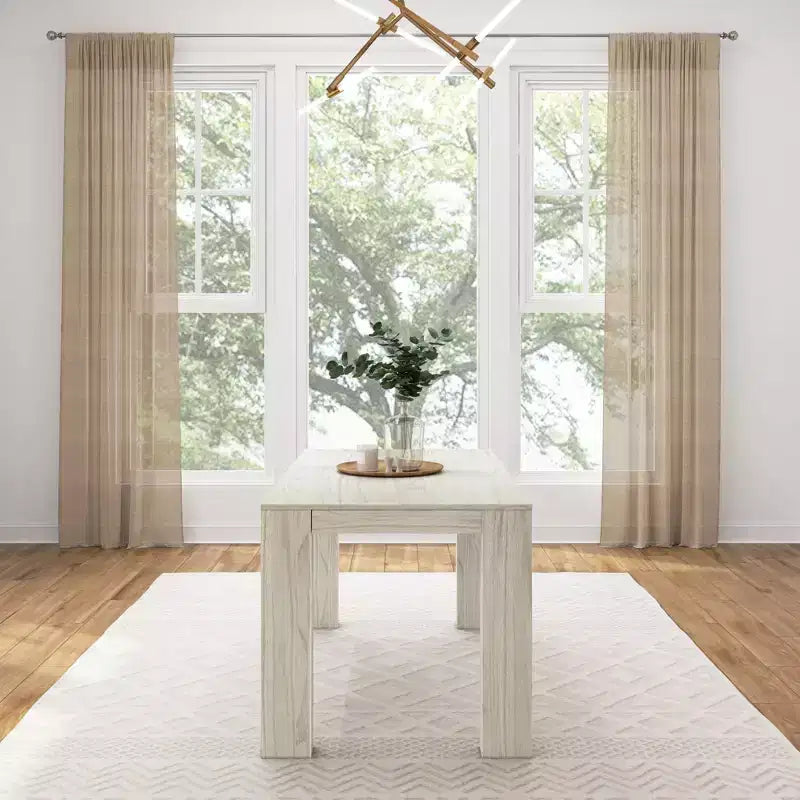 Table à manger rectangulaire moderne en bois massif 60" pour 4 à 6 personnes