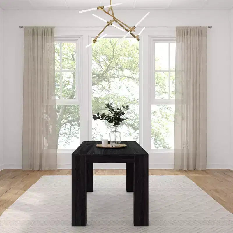 Table à manger rectangulaire moderne en bois massif 60" pour 4 à 6 personnes