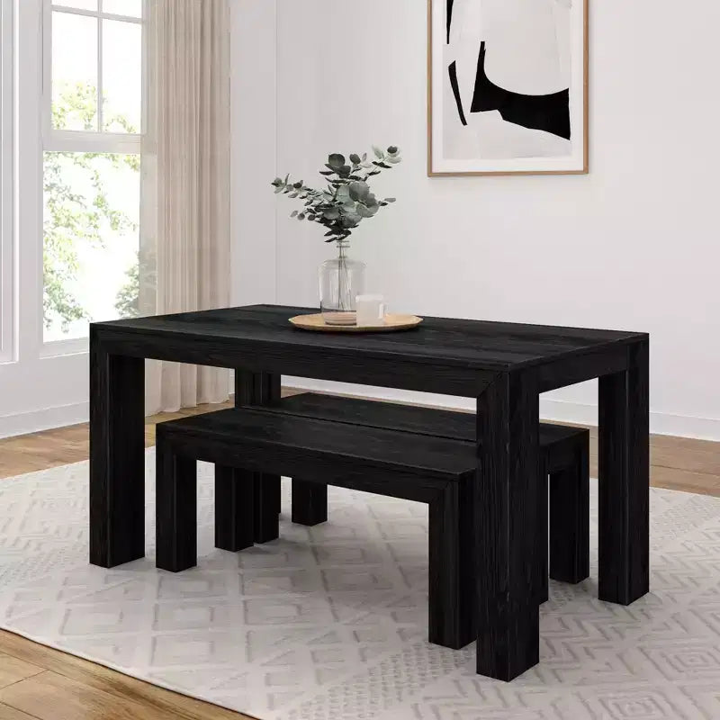 Table à manger rectangulaire moderne en bois massif 60" pour 4 à 6 personnes