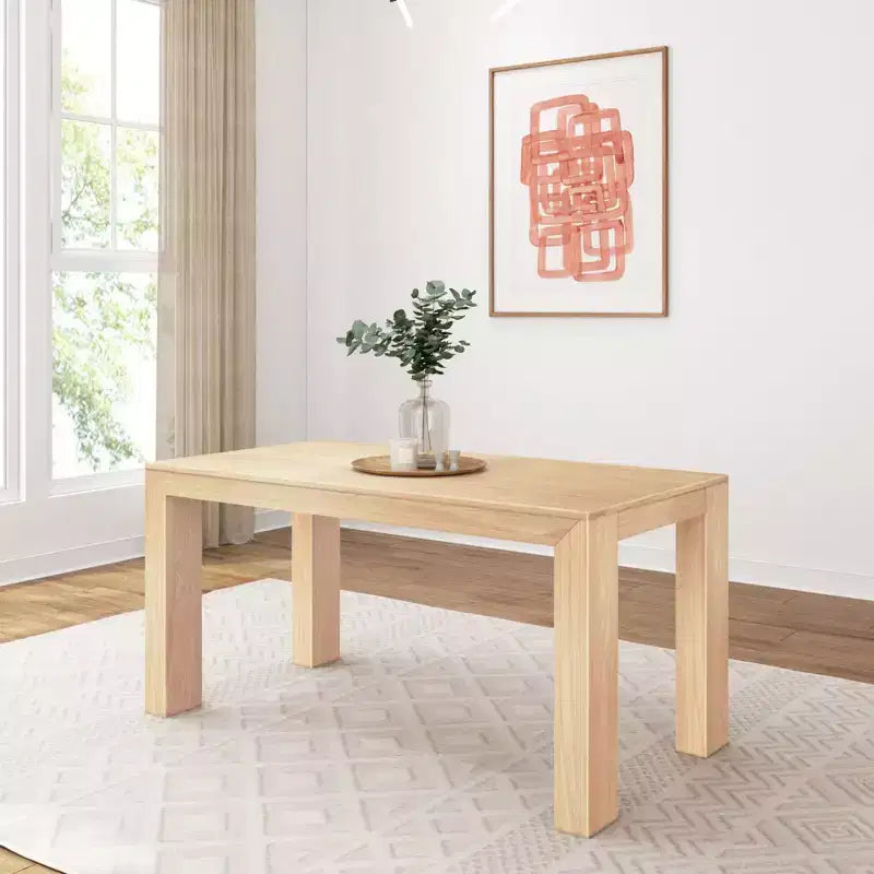 Table à manger rectangulaire moderne en bois massif 60" pour 4 à 6 personnes