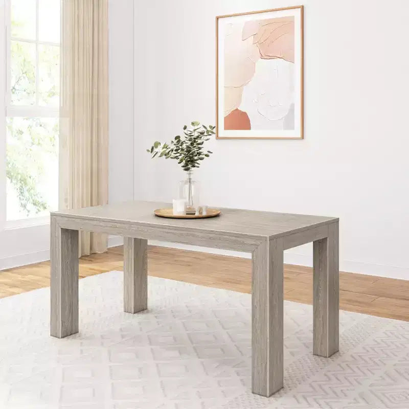 Table à manger rectangulaire moderne en bois massif 60" pour 4 à 6 personnes