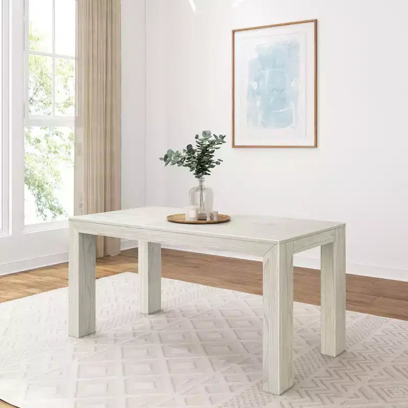 Table à manger rectangulaire moderne en bois massif 60" pour 4 à 6 personnes