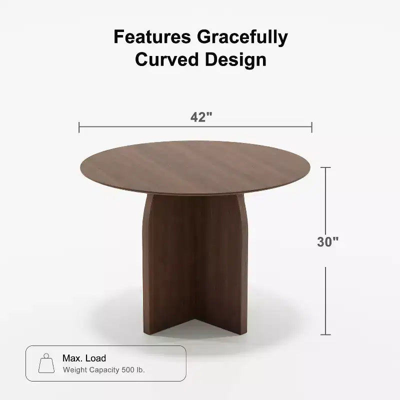 Table de salle à manger ovale sur pied | Table de cuisine en bois d'hévéa pour 6 personnes