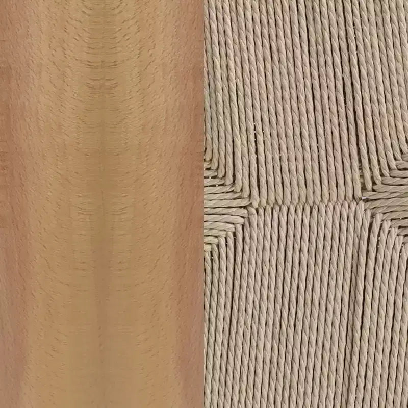 Lot de 2 chaises de salle à manger empilables en bois avec dossier en Y et assise en corde de papier kraft