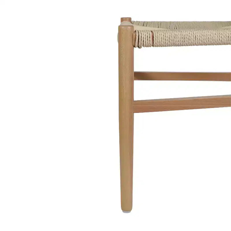 Lot de 2 chaises de salle à manger empilables en bois avec dossier en Y et assise en corde de papier kraft