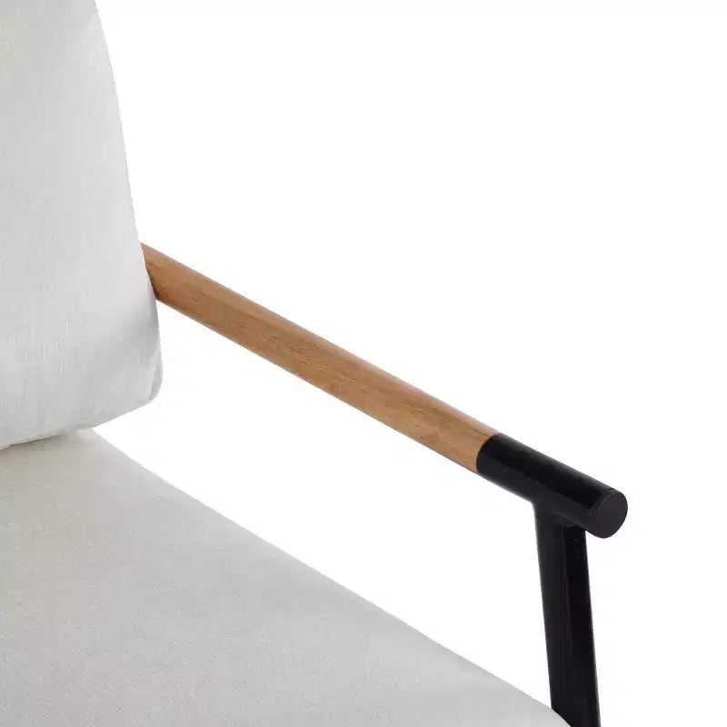 Chaise d'appoint moderne rembourrée en bois et métal