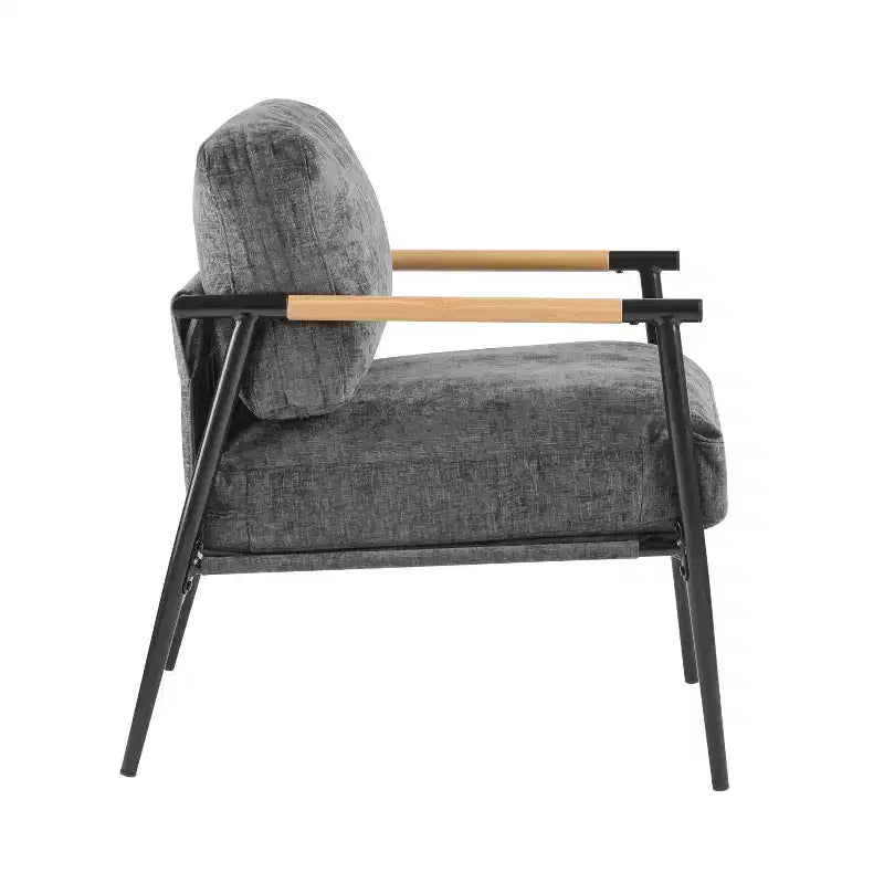 Chaise d'appoint moderne rembourrée en bois et métal