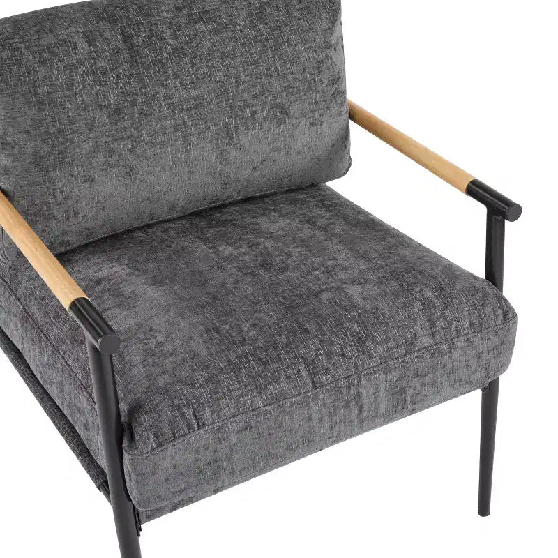 Chaise d'appoint moderne rembourrée en bois et métal