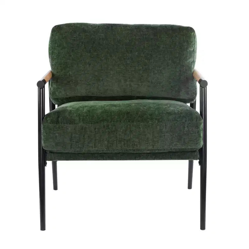 Chaise d'appoint moderne rembourrée en bois et métal