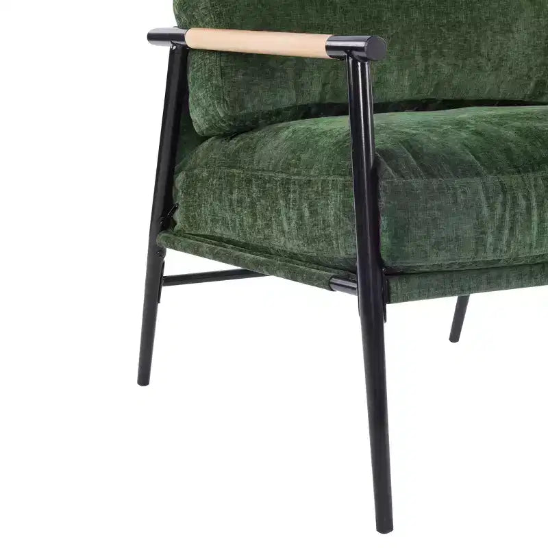 Chaise d'appoint moderne rembourrée en bois et métal