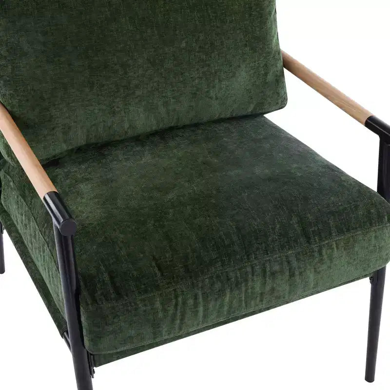 Chaise d'appoint moderne rembourrée en bois et métal