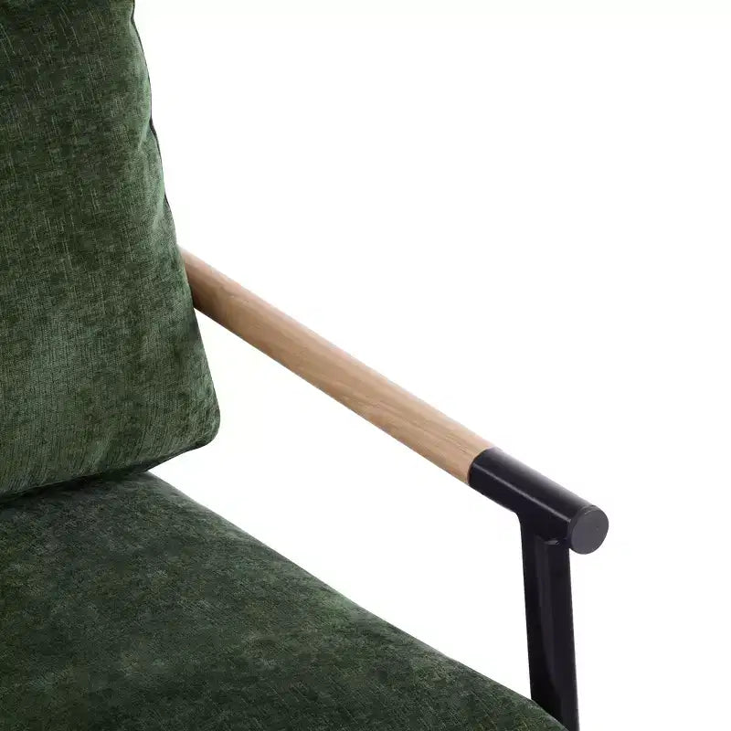 Chaise d'appoint moderne rembourrée en bois et métal
