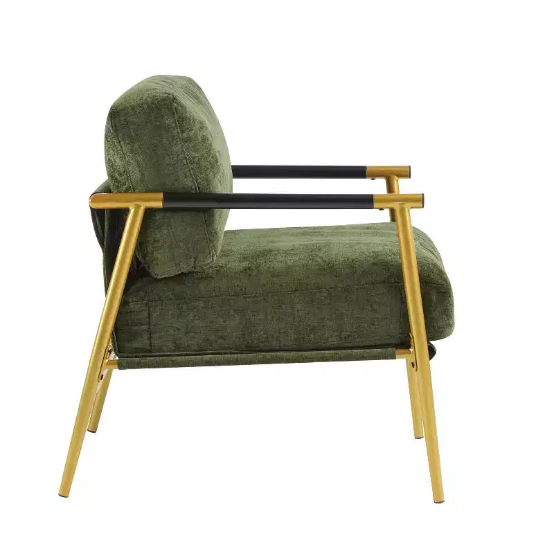 Chaise d'appoint moderne rembourrée en bois et métal