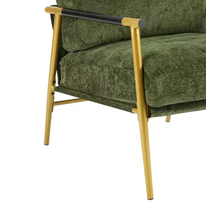 Chaise d'appoint moderne rembourrée en bois et métal