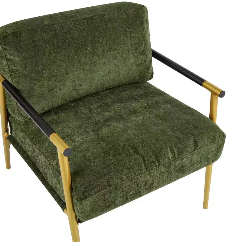 Chaise d'appoint moderne rembourrée en bois et métal