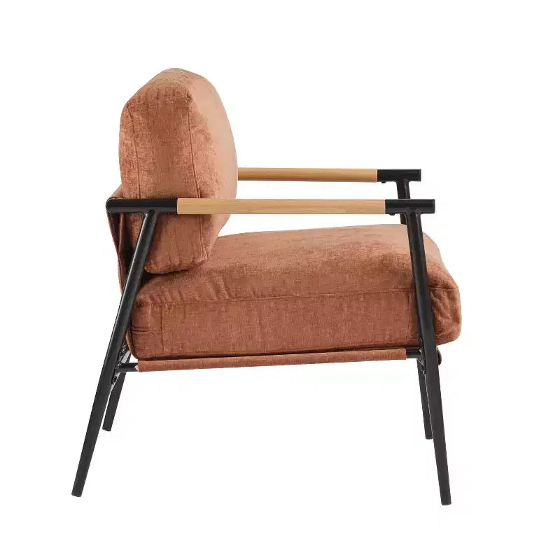 Chaise d'appoint moderne rembourrée en bois et métal