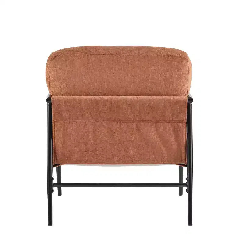 Chaise d'appoint moderne rembourrée en bois et métal