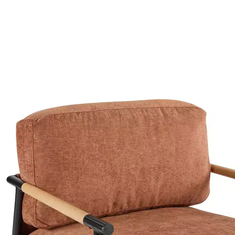Chaise d'appoint moderne rembourrée en bois et métal
