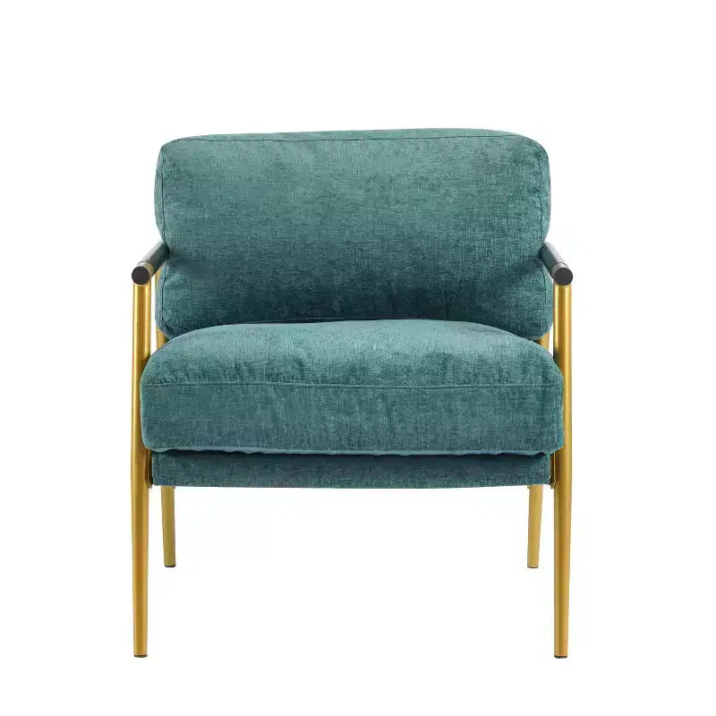 Chaise d'appoint moderne rembourrée en bois et métal