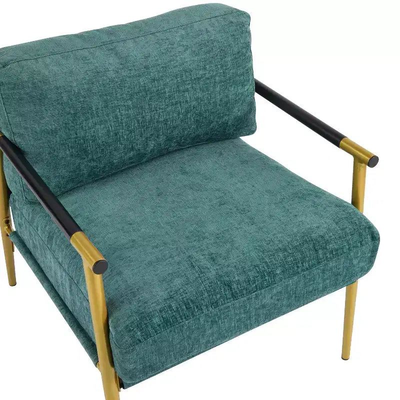 Chaise d'appoint moderne rembourrée en bois et métal