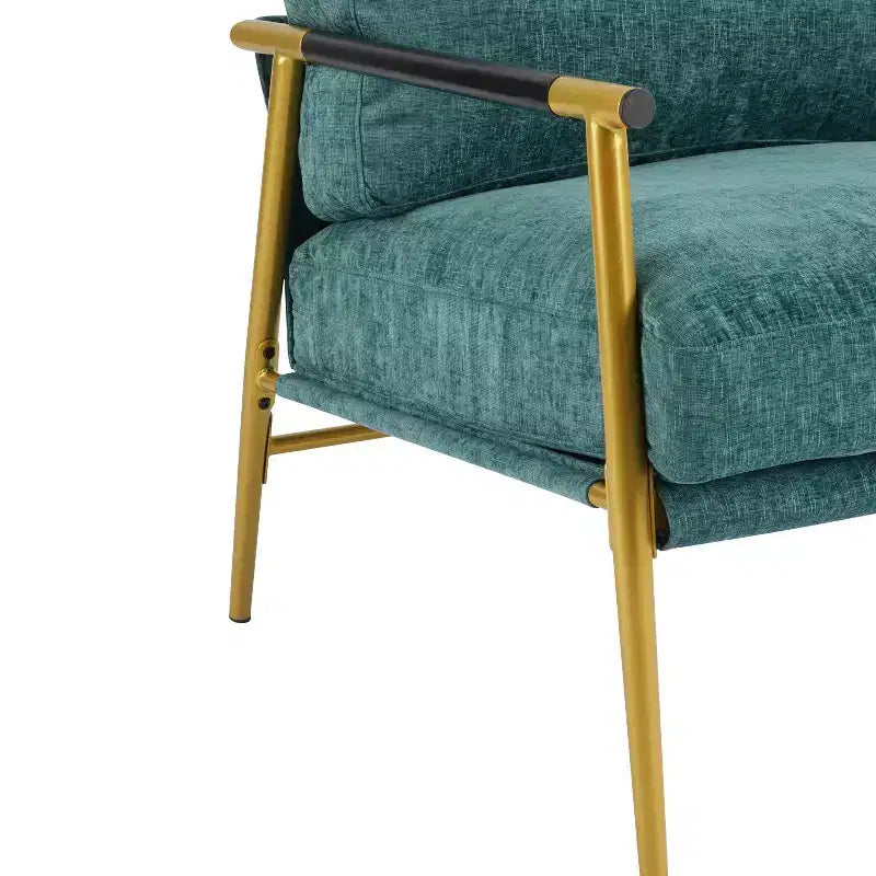 Chaise d'appoint moderne rembourrée en bois et métal